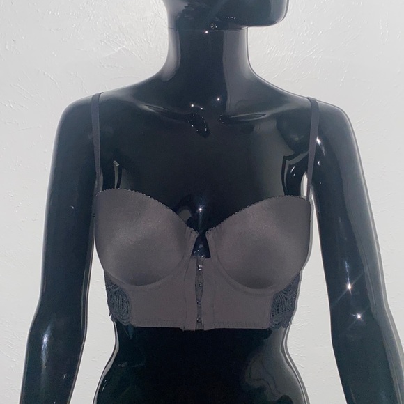 H&M Black Hook Front Lace Accented Underwire Push Up Bra in 34C - Picture 1 of 9